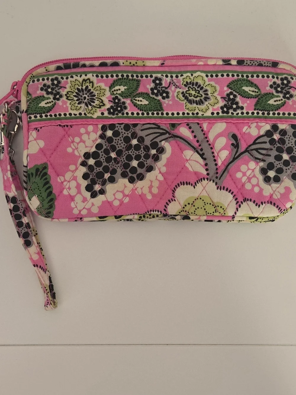 Vera Bradley Pink Quilted Floral Wristlet